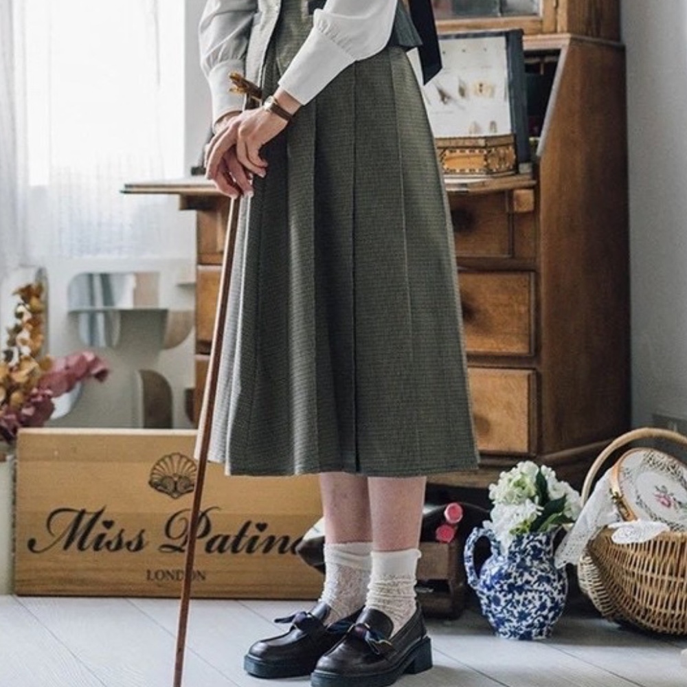 MISS PATINA "Marley" MIDI SKIRT in Size UK 10 DARK ACADEMIA (part of CO-ORD SET)